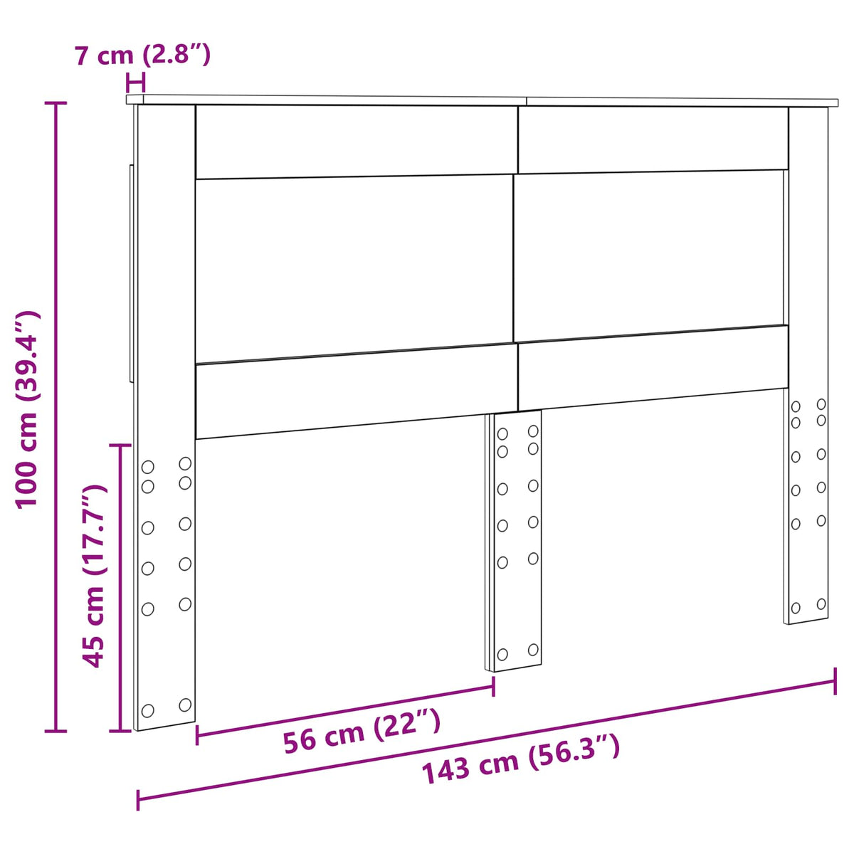 Uzglavlje s uzglavljem Sonoma hrast 140 cm Konstruirano drvo