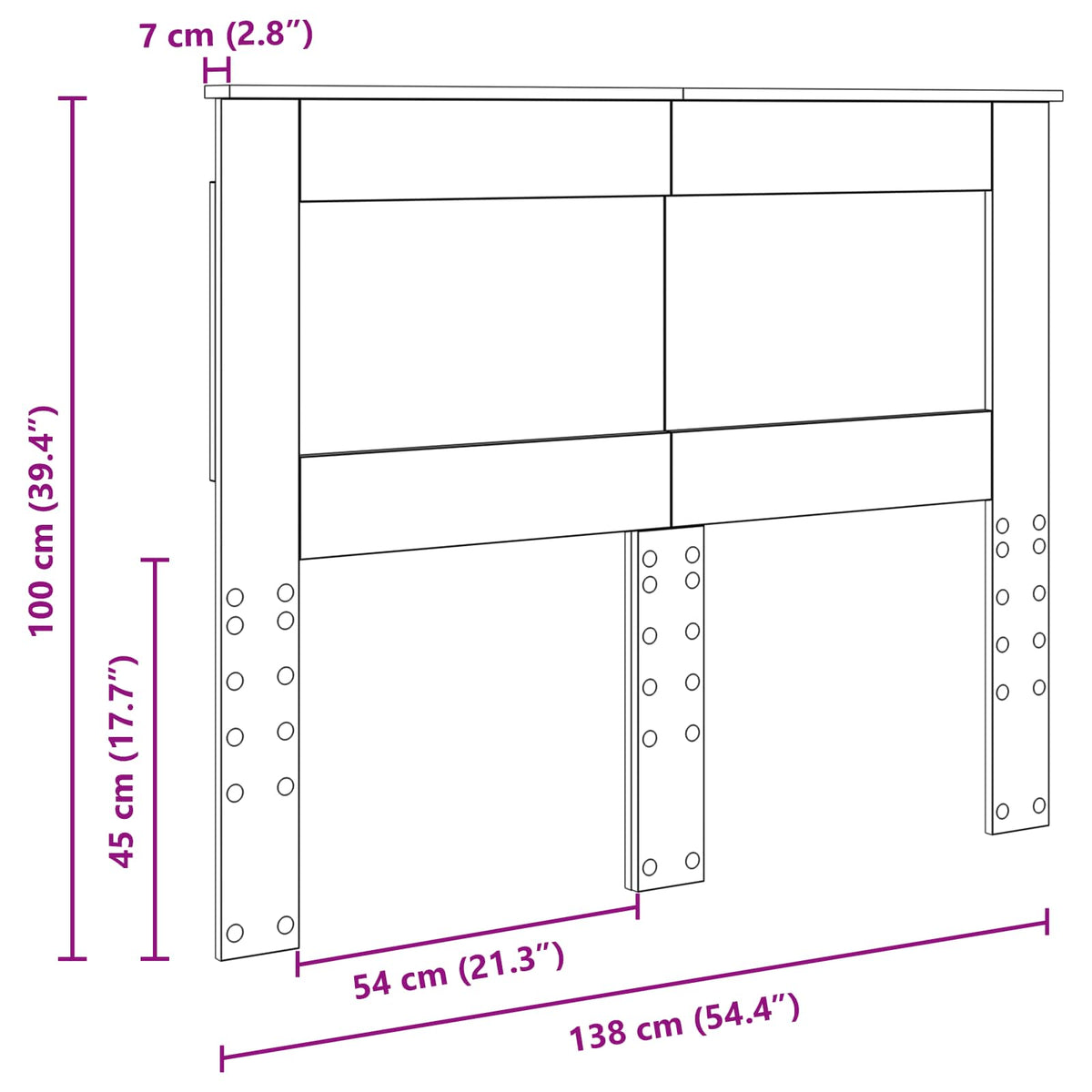 Uzglavlje s uzglavljem Betonski sivi 135 cm Konstruirano drvo