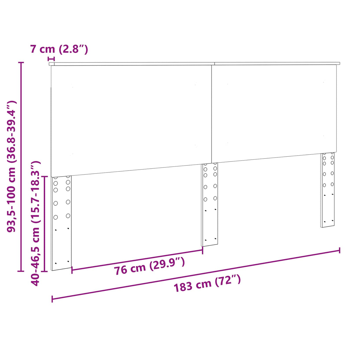 Uzglavlje Bijeli 100 cm Konstrukcijsko drvo