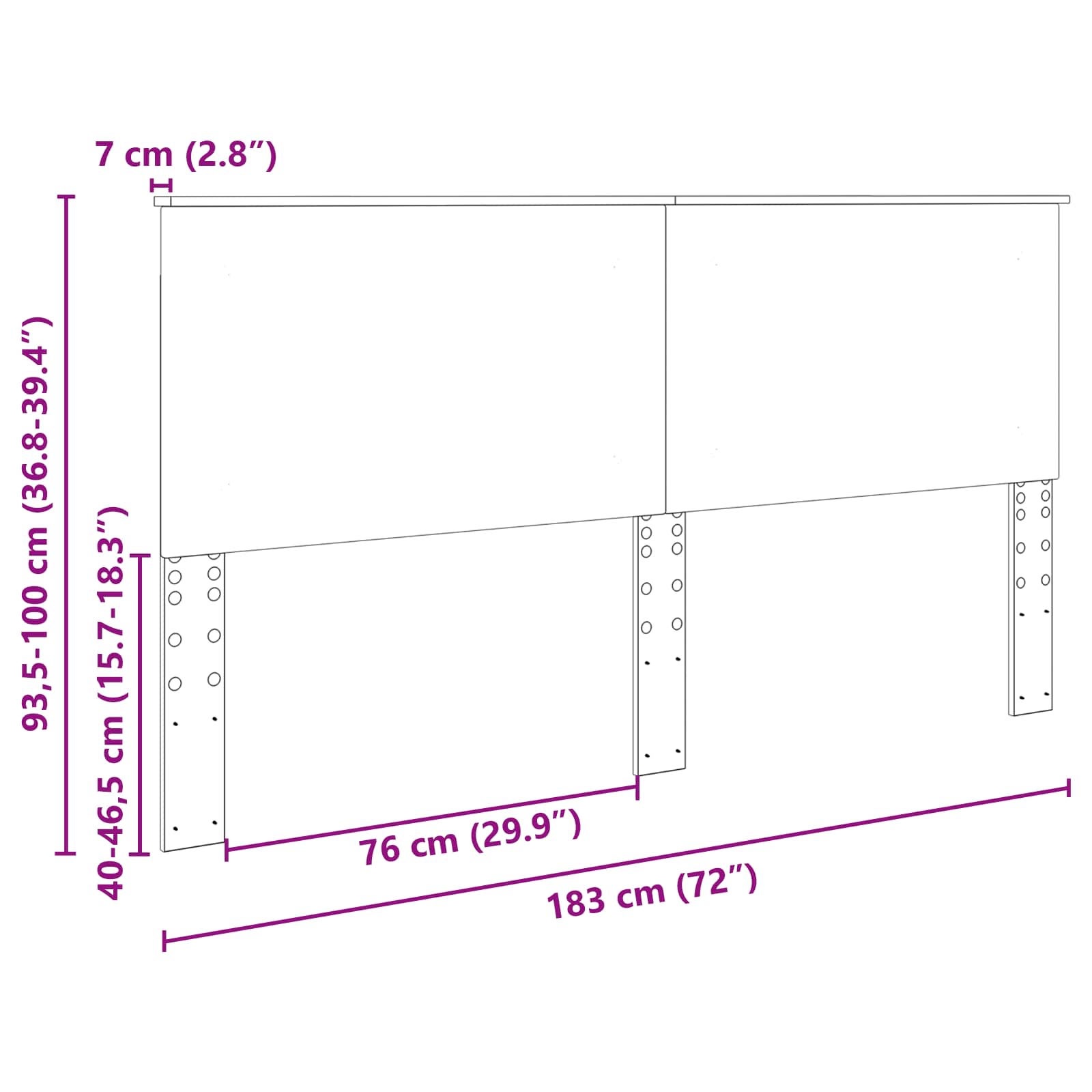 Uzglavlje Sivi Sonoma 100 cm Konstrukcijsko drvo