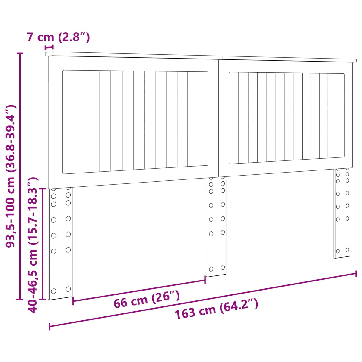Uzglavlje s uzglavljem Bijelo 160 cm Konstruirano drvo