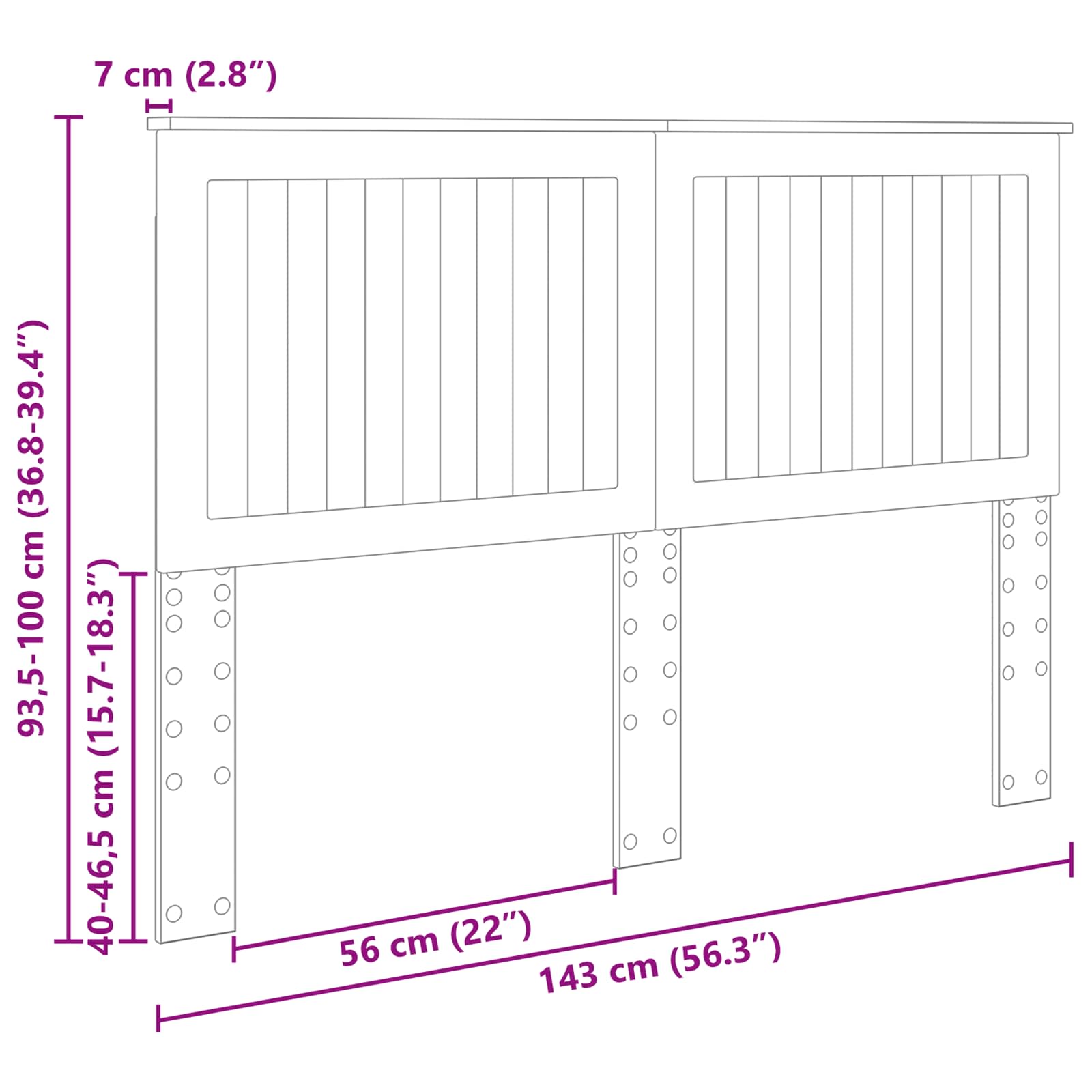 Uzglavlje s uzglavljem Bijelo 140 cm Konstruirano drvo