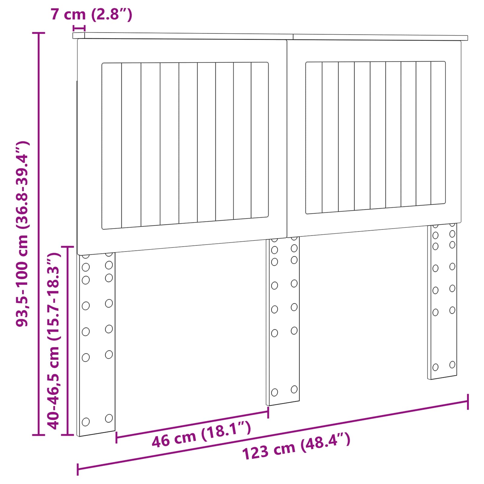 Uzglavlje s uzglavljem Staro drvo 120 cm Konstruirano drvo
