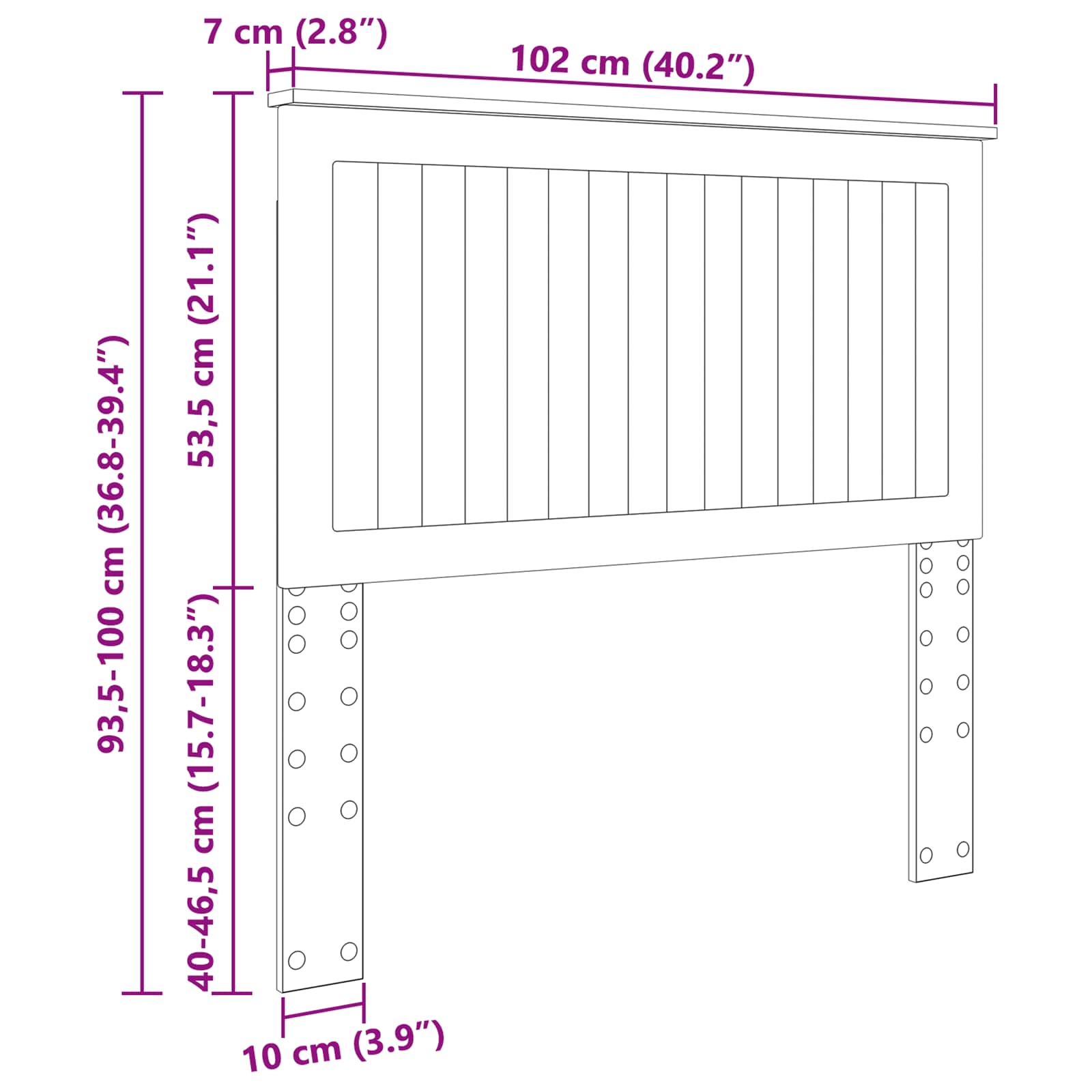 Uzglavlje s uzglavljem Crni hrast 100 cm Konstruirano drvo