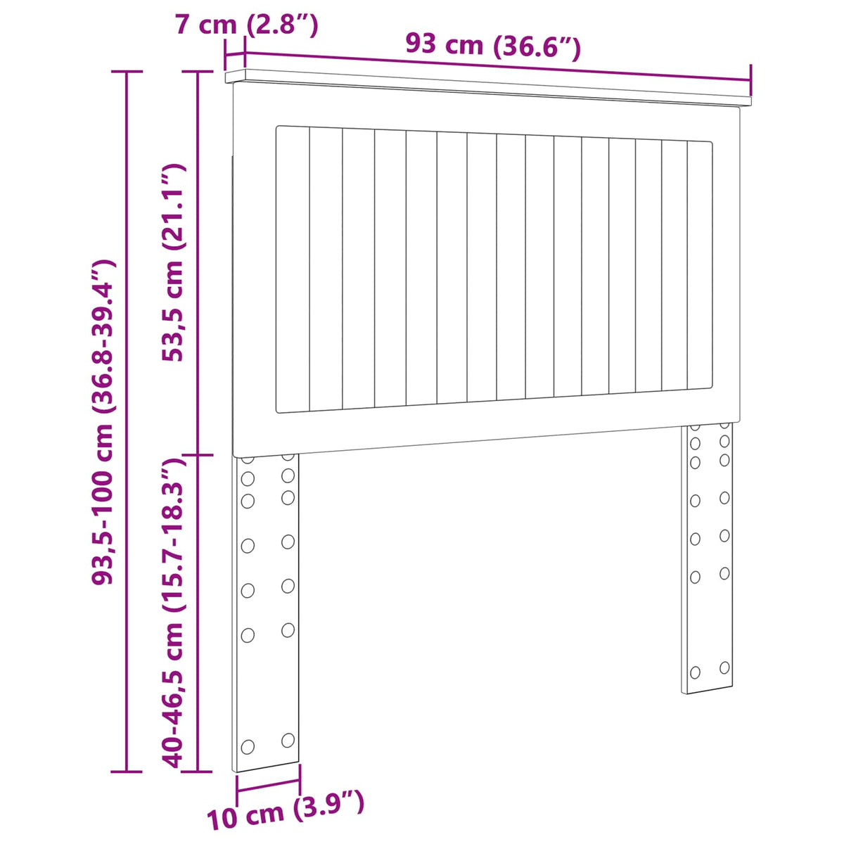 Uzglavlje s uzglavljem Crni hrast 90 cm Konstruirano drvo