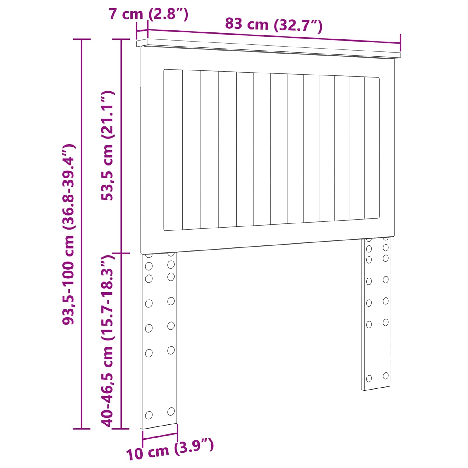 Uzglavlje s uzglavljem Crni hrast 80 cm Konstruirano drvo