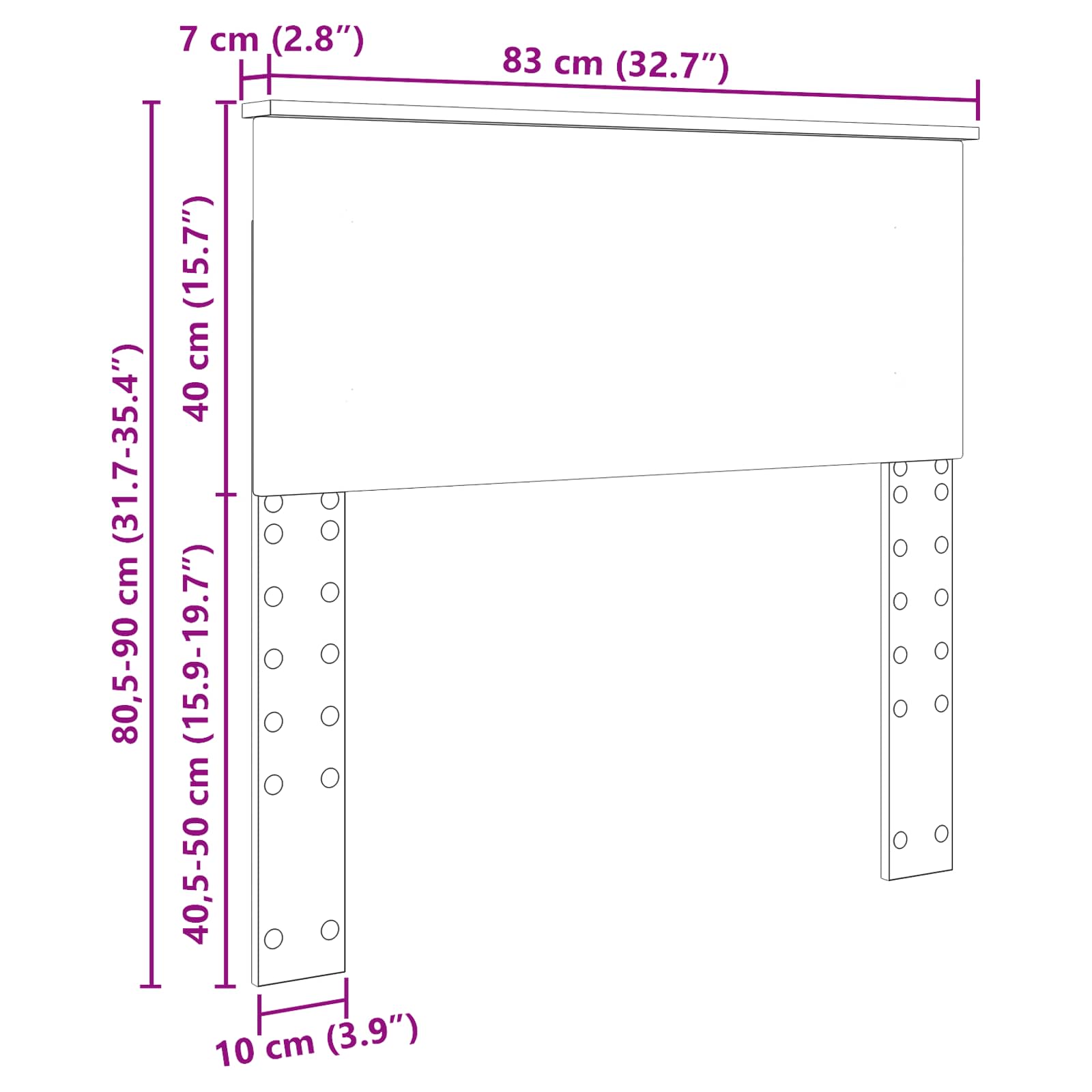 Uzglavlje Smeđi hrast 90 cm Konstruirano drvo
