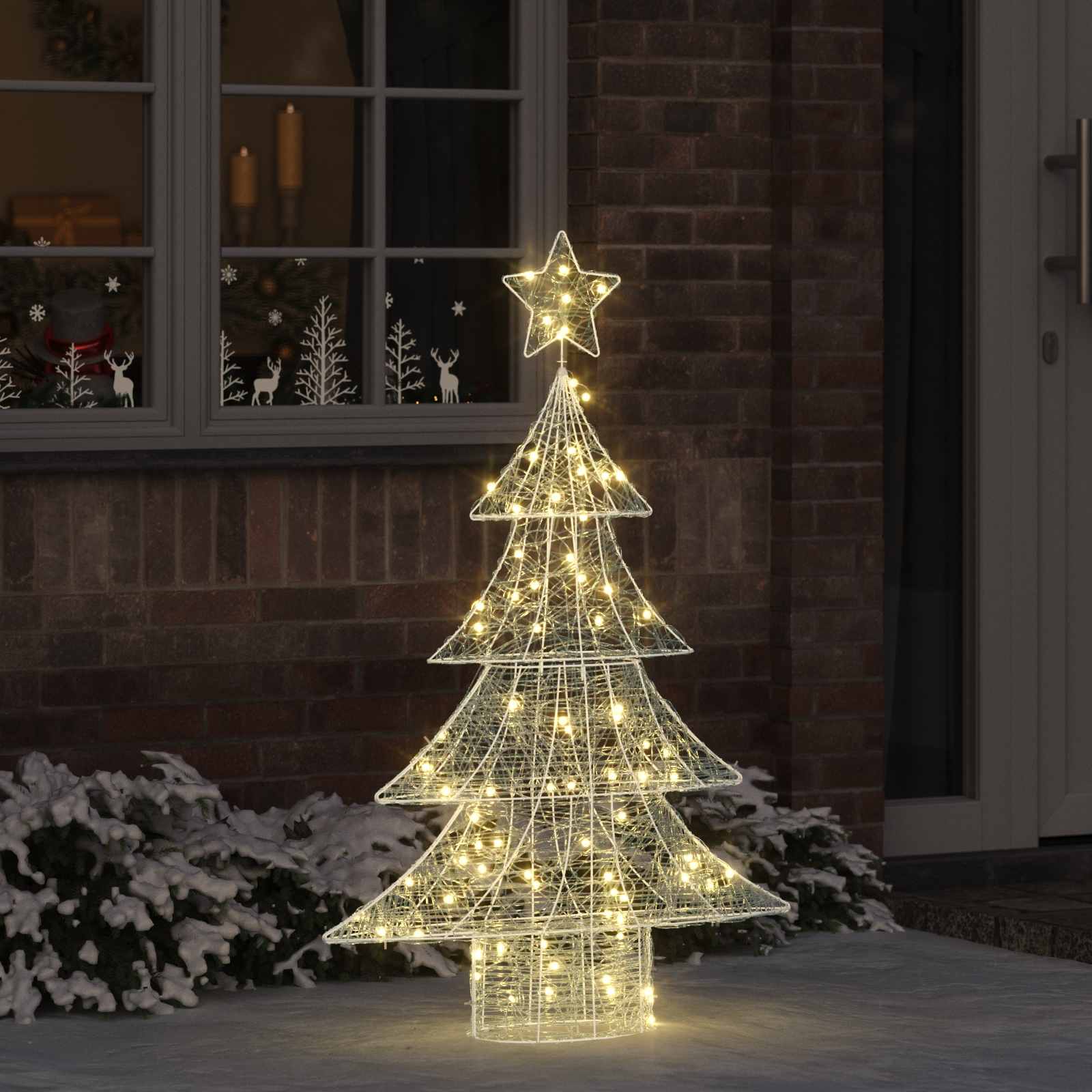 Božićno drvce s 100 LED svjetlima Topla bijela 120 cm Akril