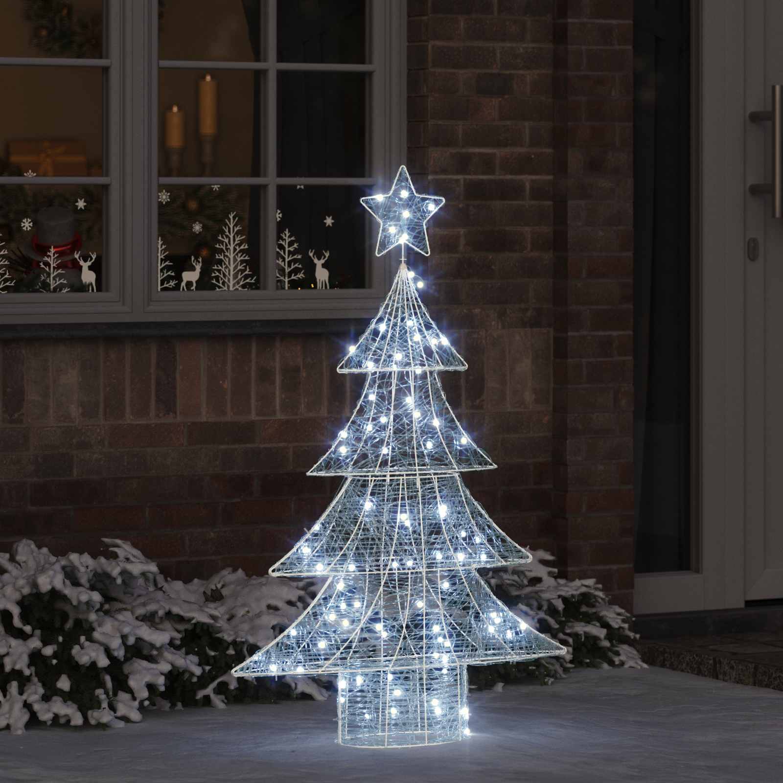 Božićno drvce s 100 LED svjetlima Hladna bijela 120 cm Akril
