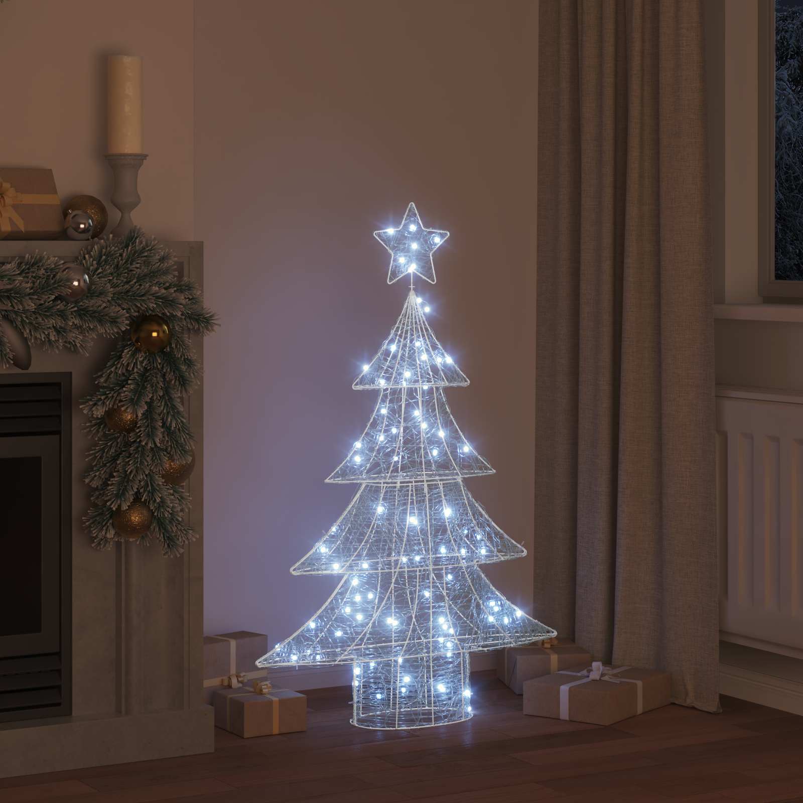Božićno drvce s 100 LED svjetlima Hladna bijela 120 cm Akril