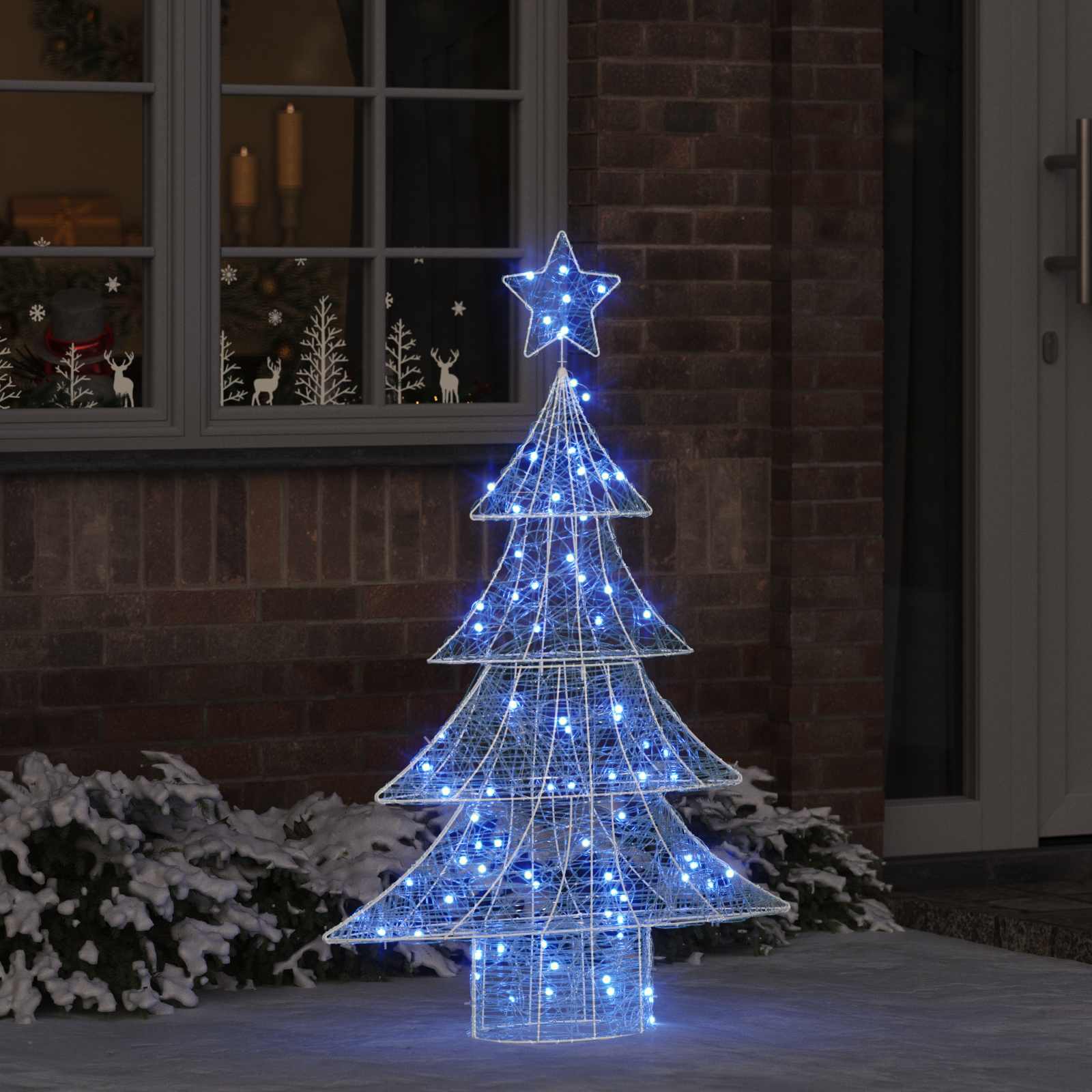 Božićno drvce s 100 LED svjetlima Plava 120 cm Akril