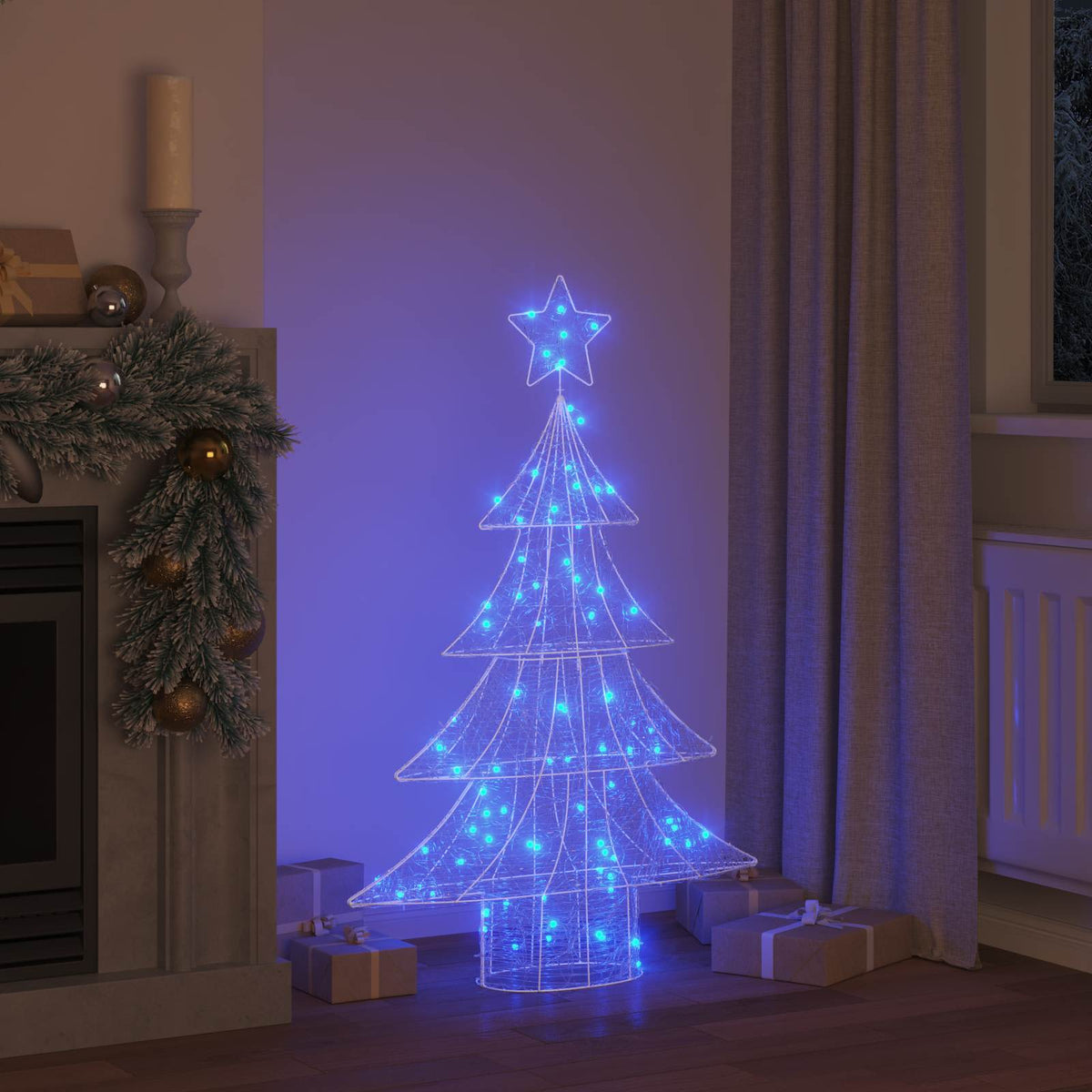 Božićno drvce s 100 LED svjetlima Plava 120 cm Akril