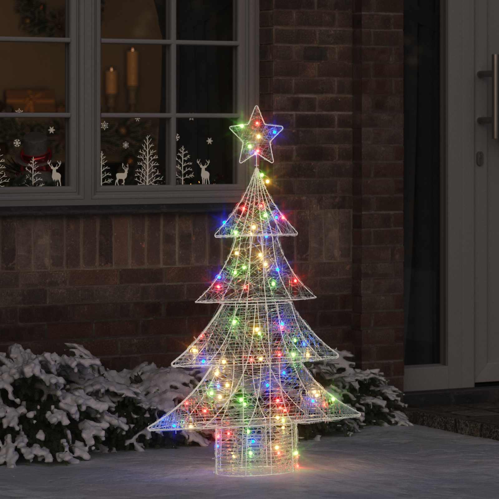Božićno drvce s 100 LED svjetlima Šareni 120 cm Akril