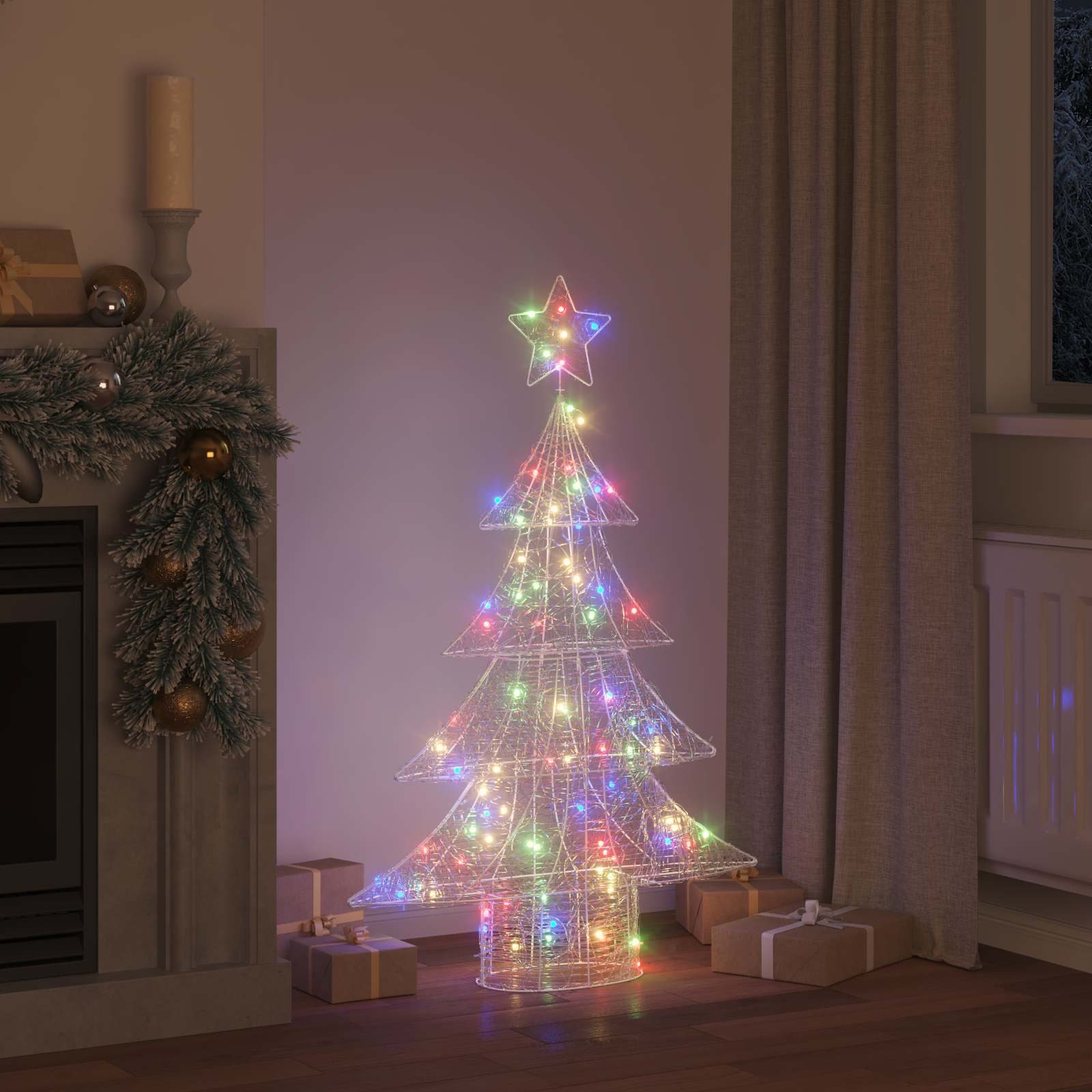 Božićno drvce s 100 LED svjetlima Šareni 120 cm Akril