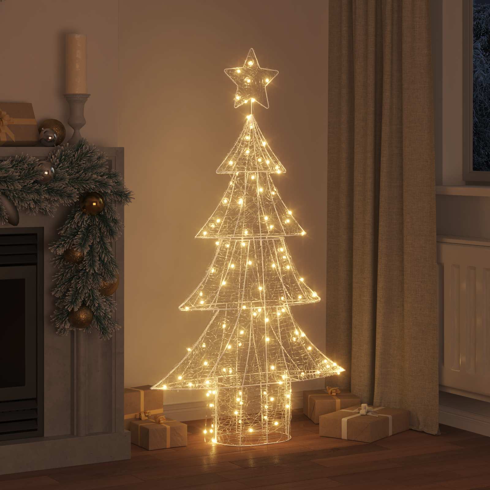 Božićno drvce s 160 LED svjetlima Topla bijela 150 cm Akril