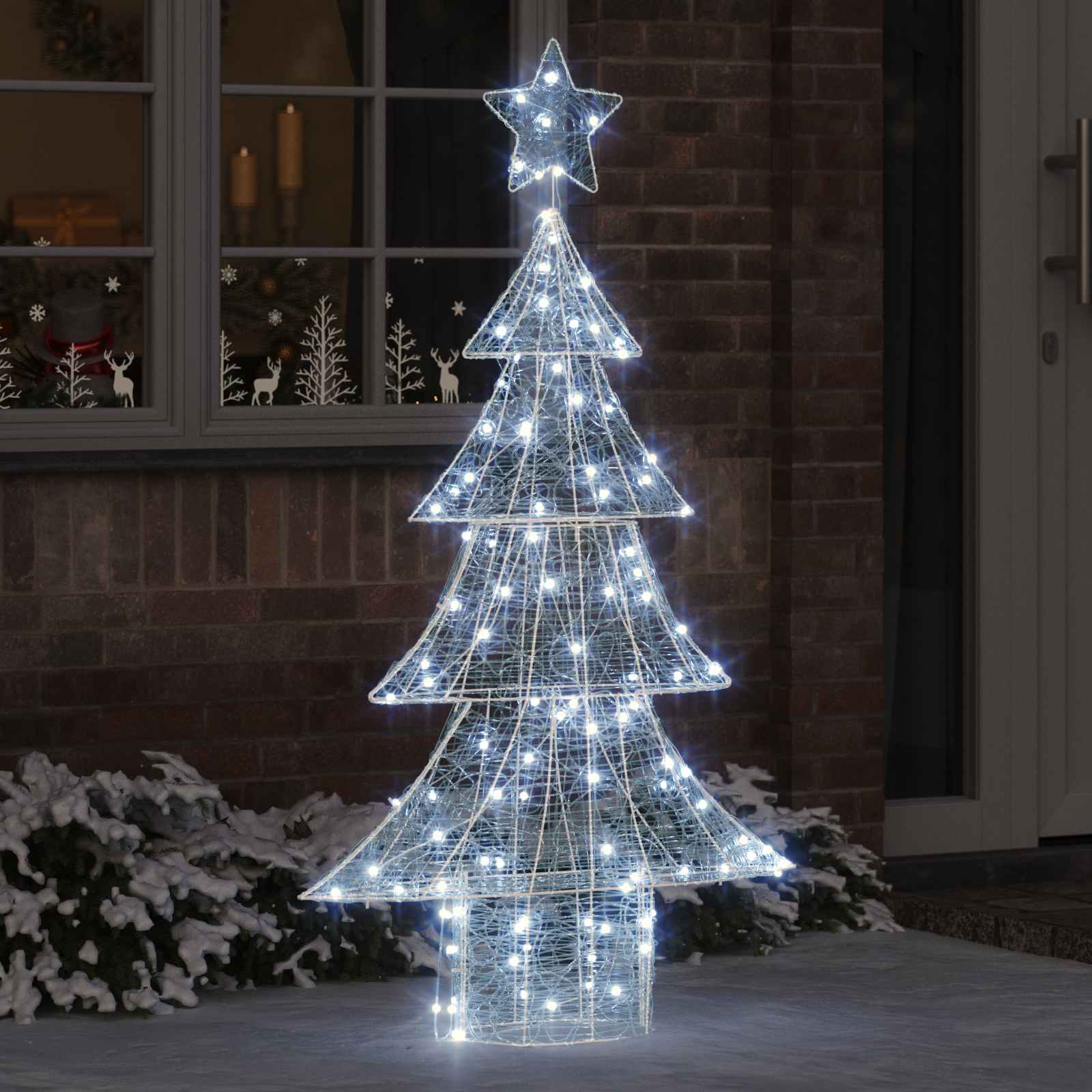 Božićno drvce s 160 LED svjetlima Hladna bijela 150 cm Akril