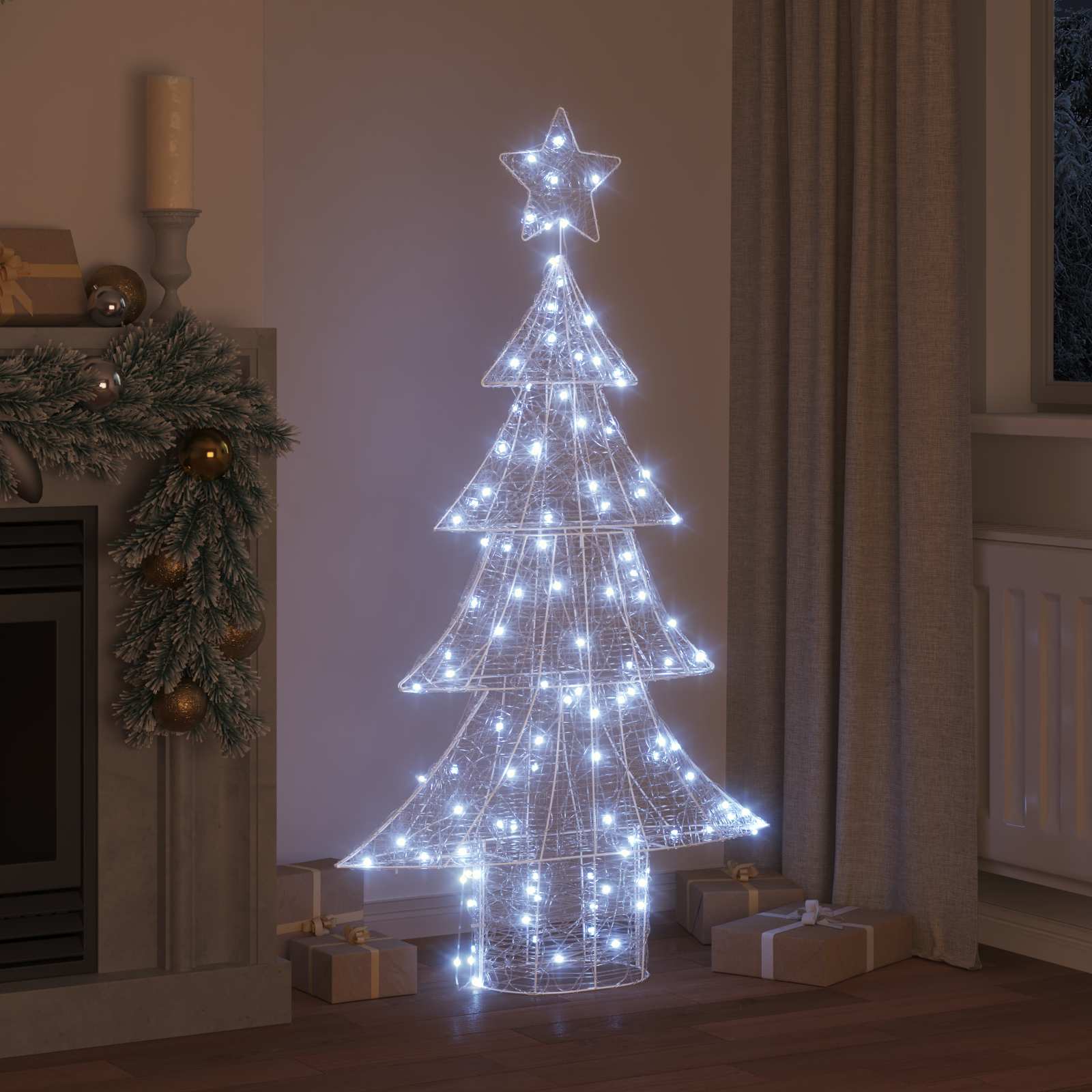 Božićno drvce s 160 LED svjetlima Hladna bijela 150 cm Akril
