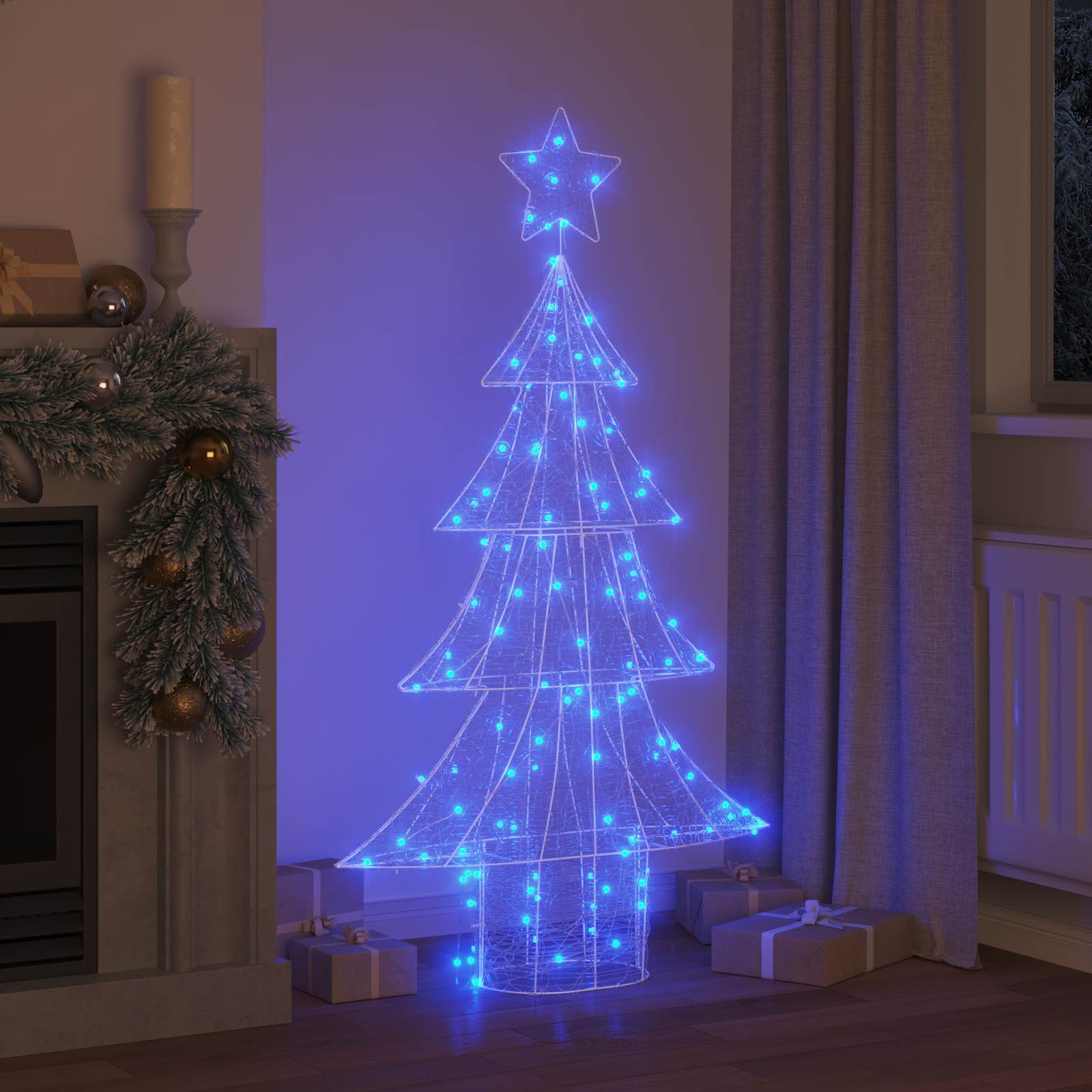 Božićno drvce s 160 LED svjetlima Plava 150 cm Akril