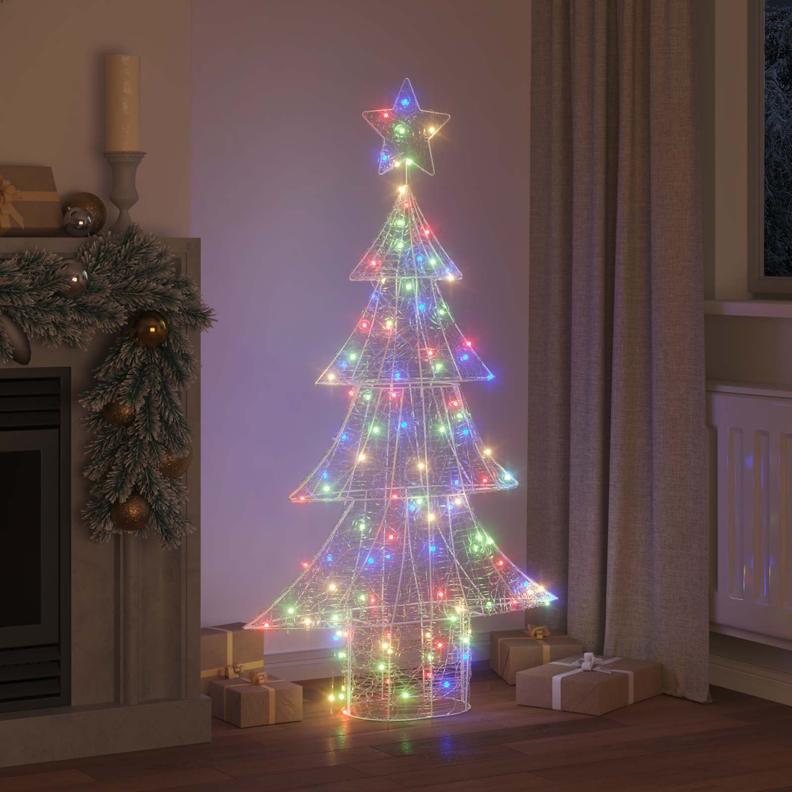 Božićno drvce s 160 LED svjetlima Šareni 150 cm Akril