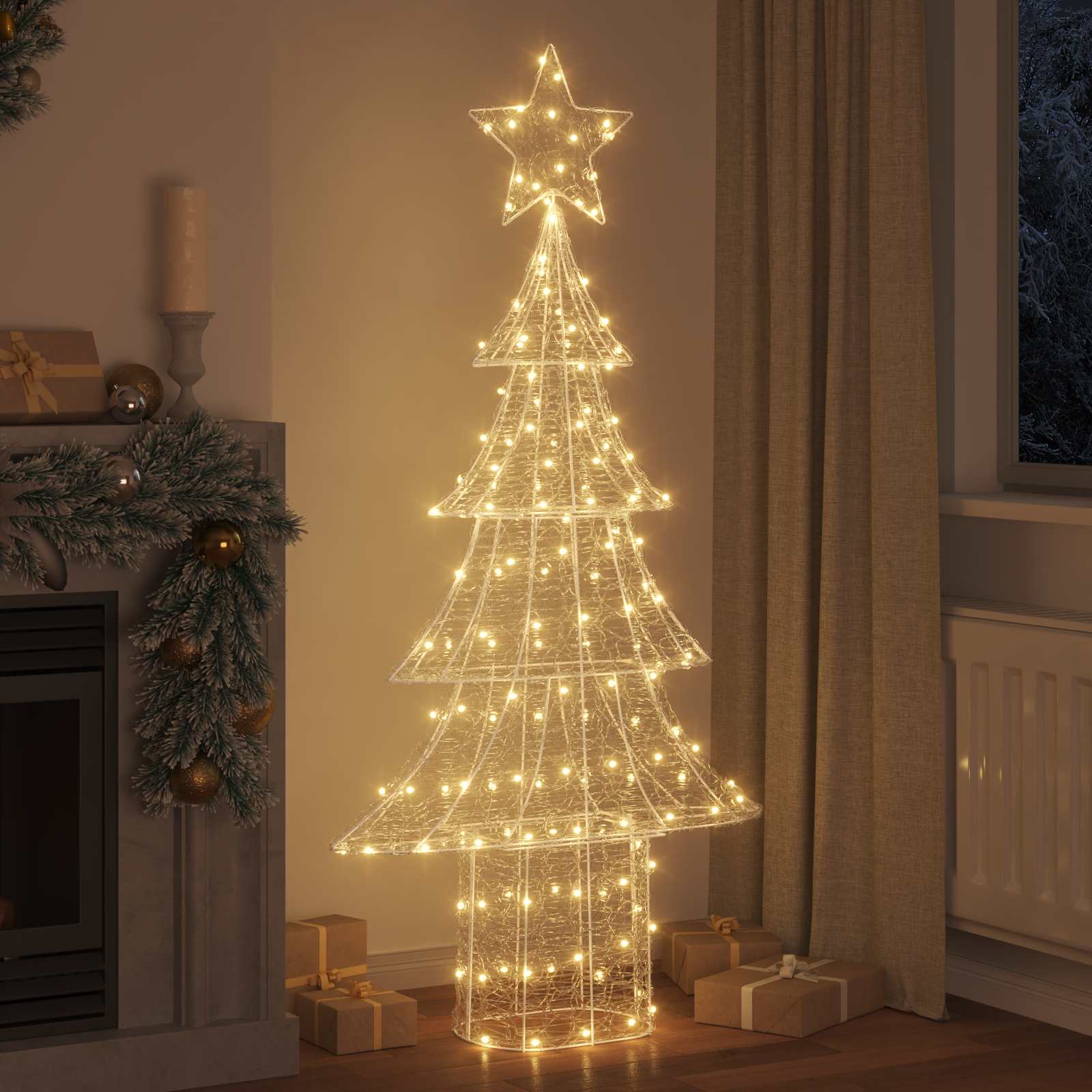 Božićno drvce s 240 LED svjetlima Topla bijela 150 cm Akril