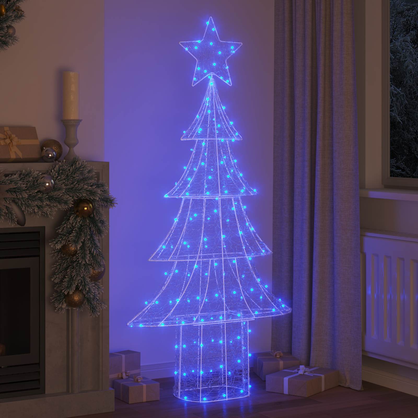 Božićno drvce s 240 LED svjetlima Plava 180 cm Akril