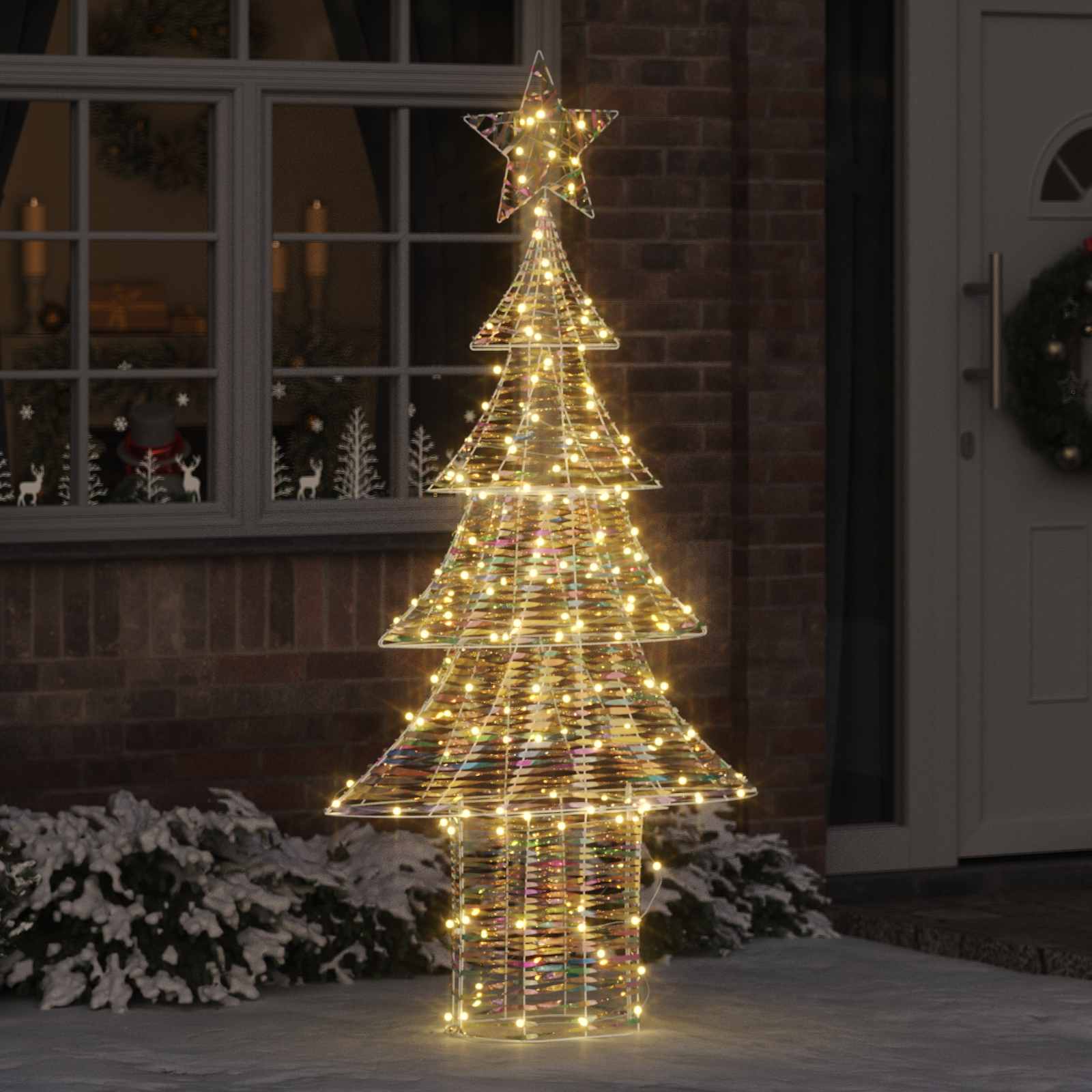 Božićno drvce s 240 LED svjetlima Topla bijela 181 cm PET