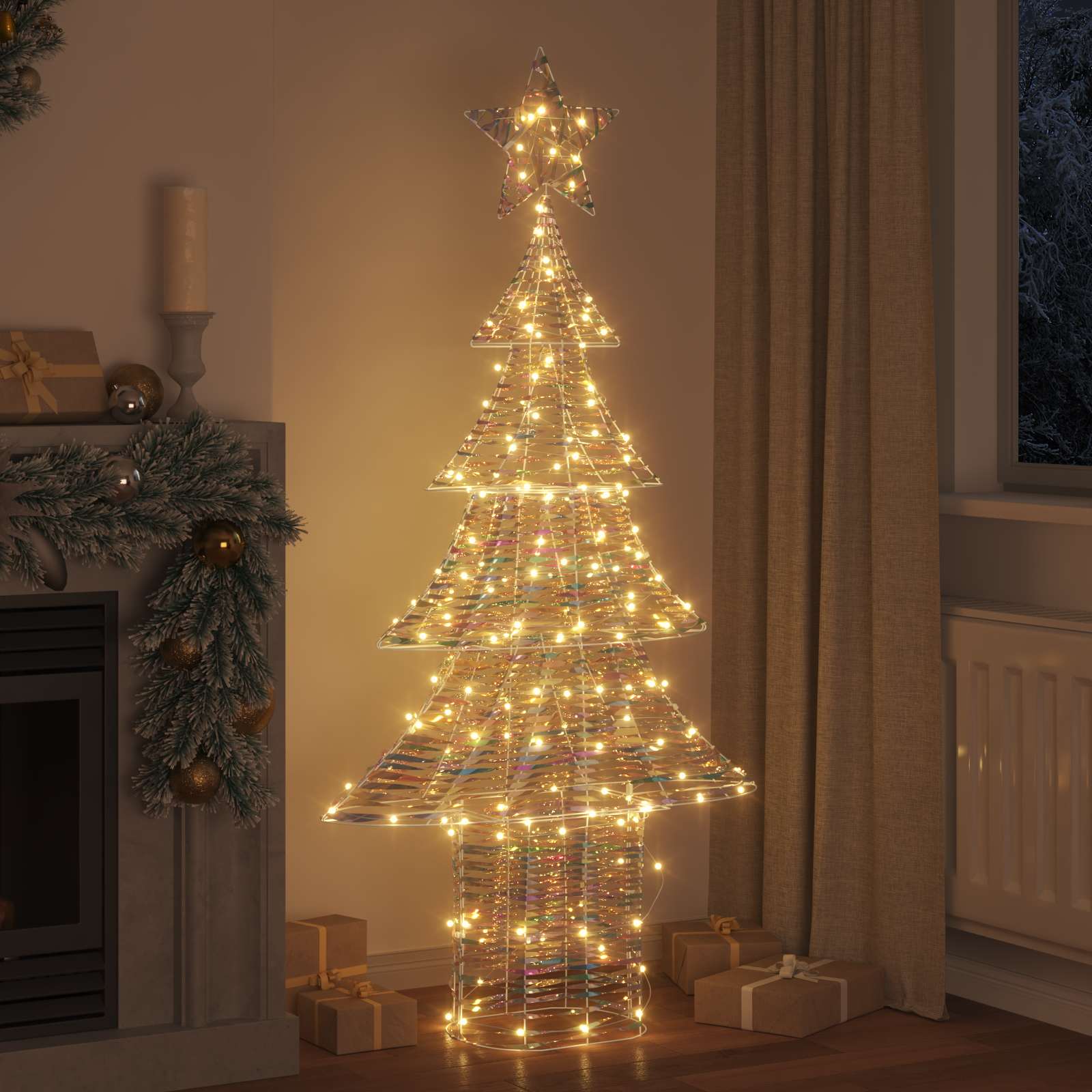 Božićno drvce s 240 LED svjetlima Topla bijela 181 cm PET