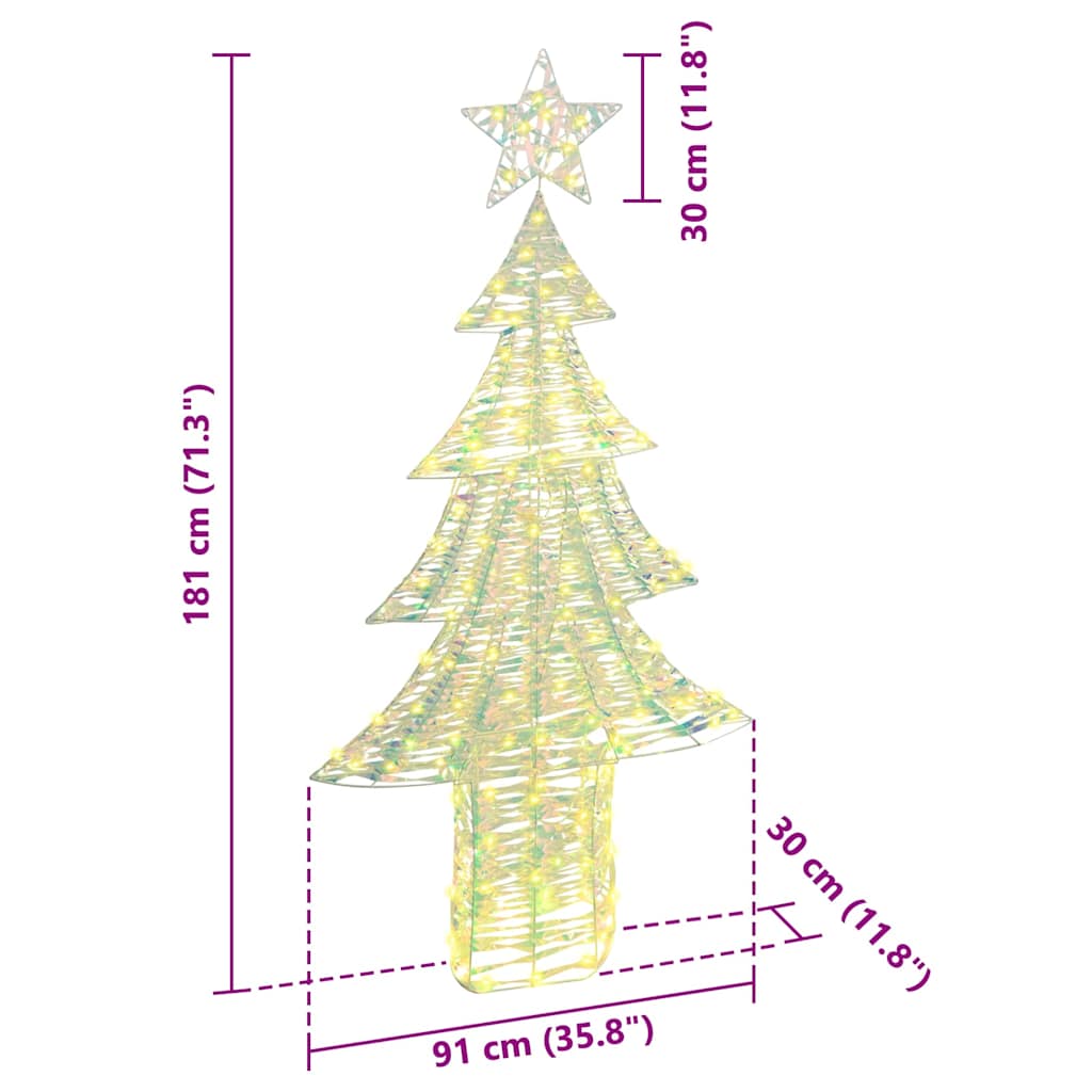 Božićno drvce s 240 LED svjetlima Topla bijela 181 cm PET