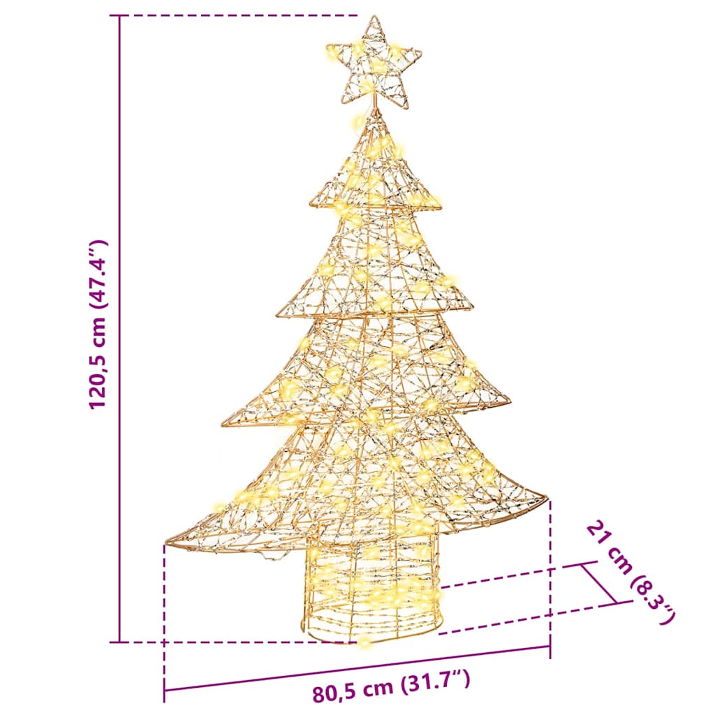 Božićno drvce s 120 LED svjetlima Topla bijela 120,5 cm PET