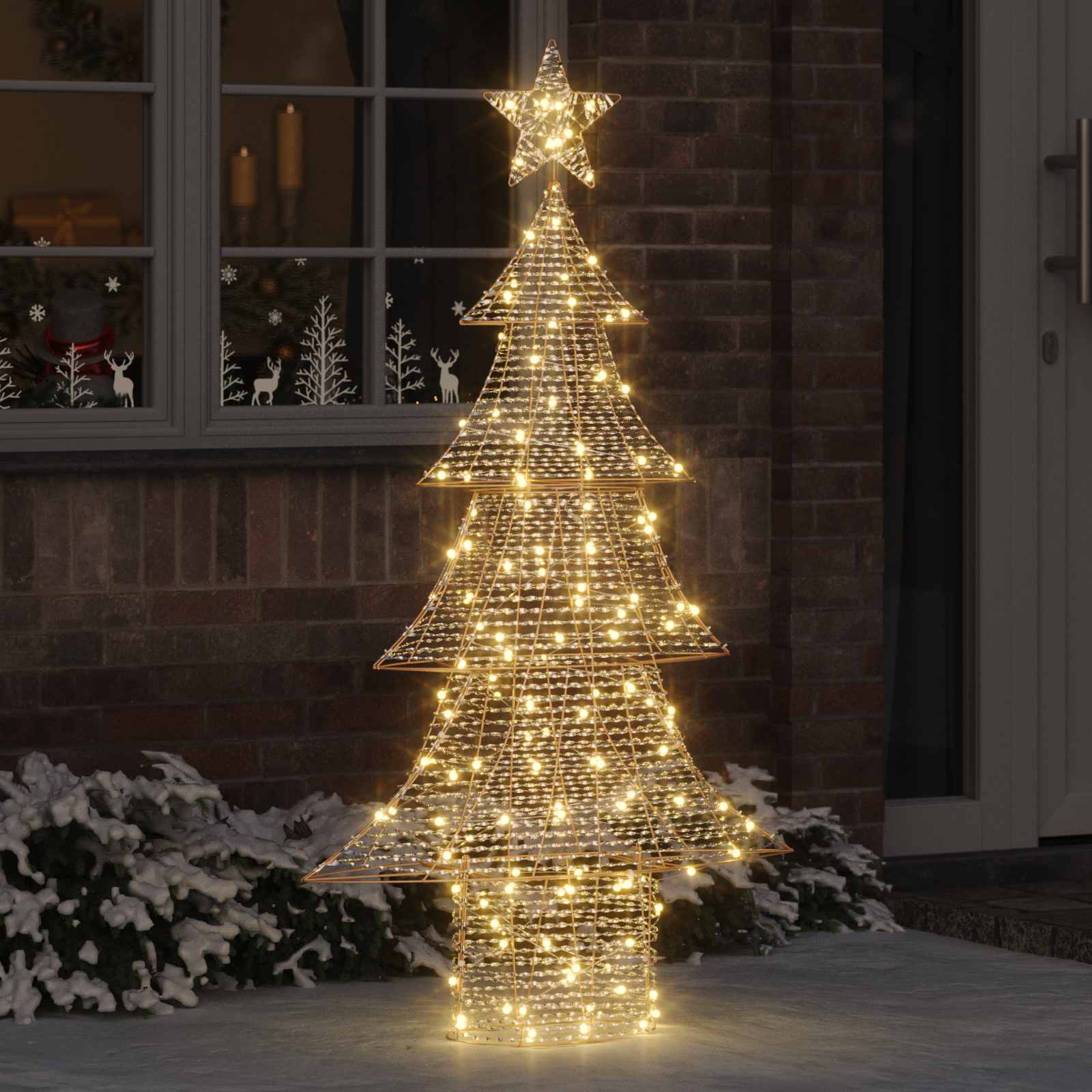 Božićno drvce s 160 LED svjetlima Topla bijela 151 cm PET