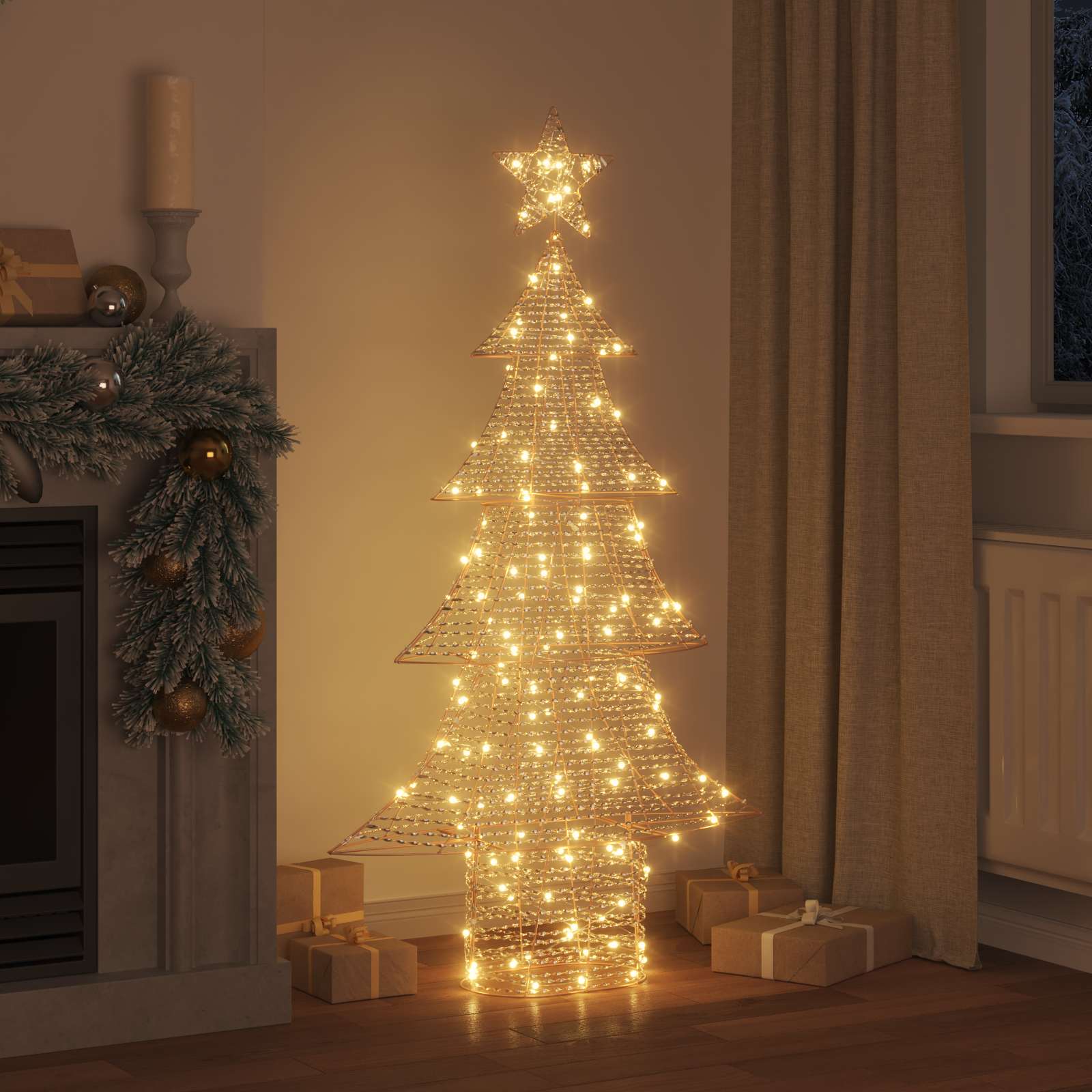 Božićno drvce s 160 LED svjetlima Topla bijela 151 cm PET