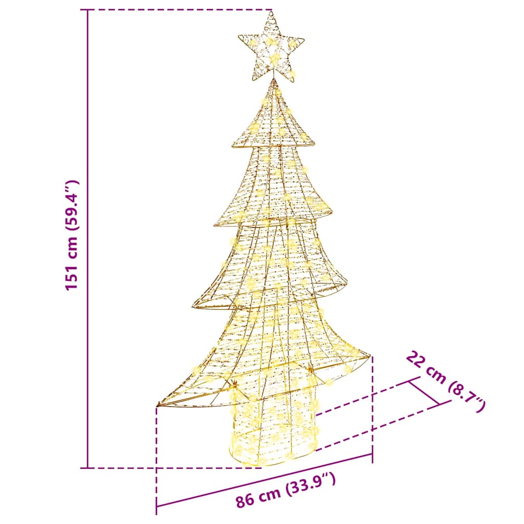 Božićno drvce s 160 LED svjetlima Topla bijela 151 cm PET