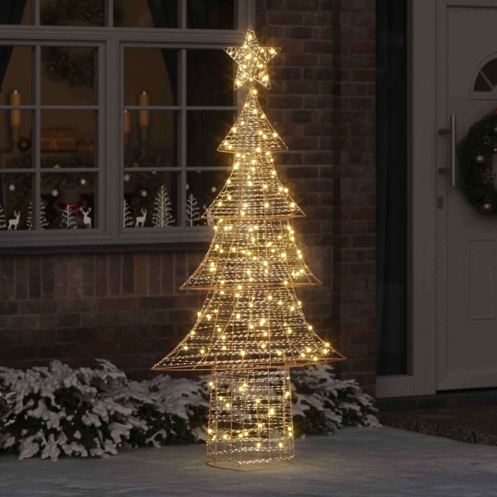 Božićno drvce s 240 LED svjetlima Topla bijela 181 cm PET