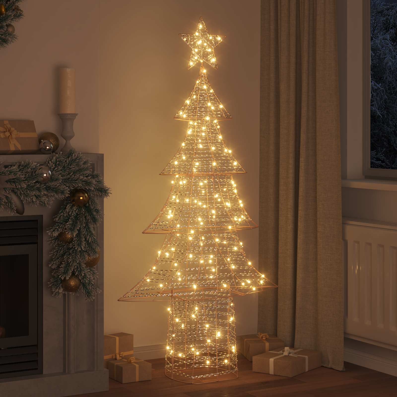 Božićno drvce s 240 LED svjetlima Topla bijela 181 cm PET