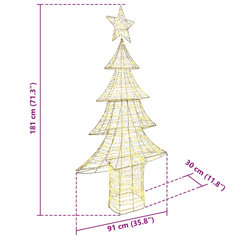 Božićno drvce s 240 LED svjetlima Topla bijela 181 cm PET