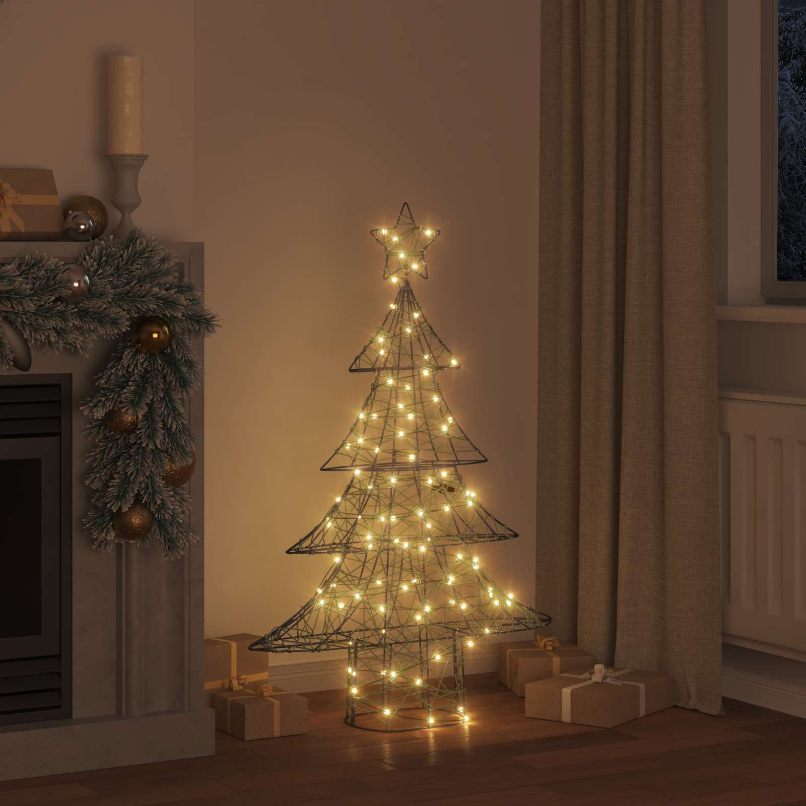 Božićno drvce s 120 LED svjetlima Topla bijela 150 cm Ratan