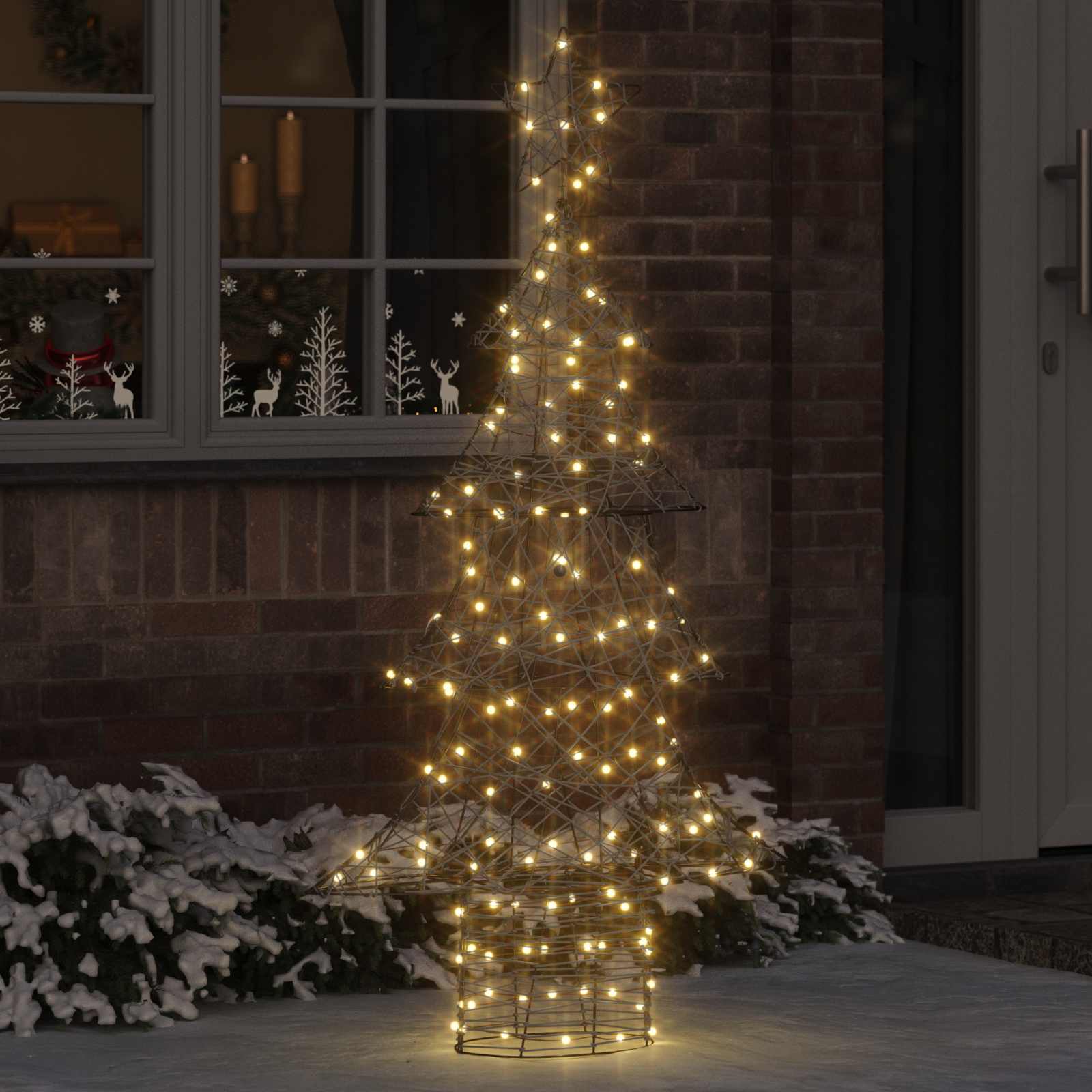 Božićno drvce s 160 LED svjetlima Topla bijela 150 cm Ratan