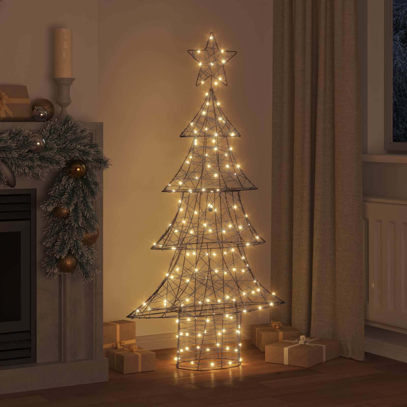 Božićno drvce s 160 LED svjetlima Topla bijela 150 cm Ratan