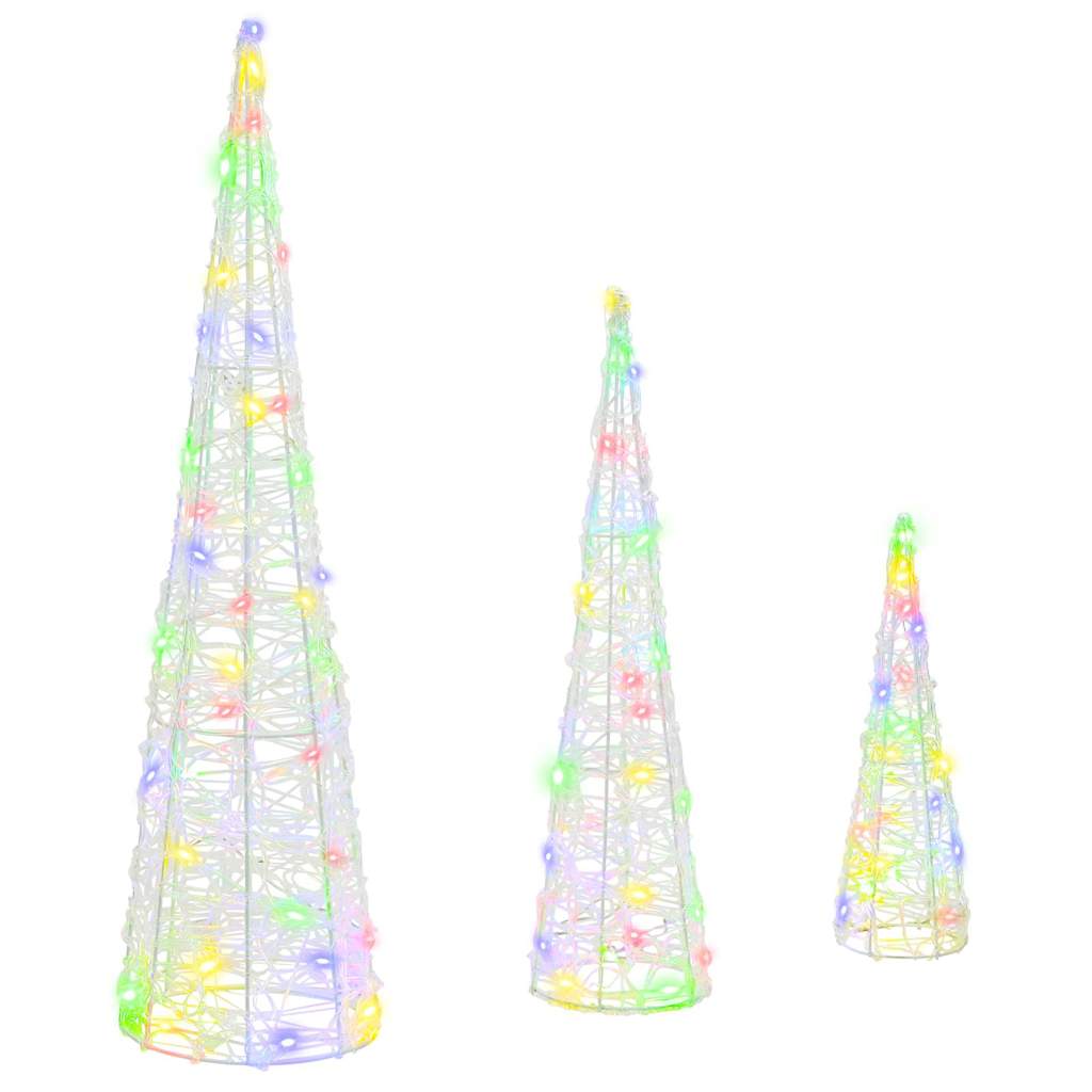 Božićno drvce 3 pcs Šareni 20 x 20 x 80 cm Akril