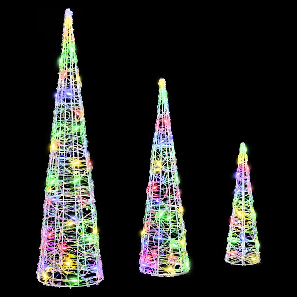 Božićno drvce 3 pcs Šareni 20 x 20 x 80 cm Akril