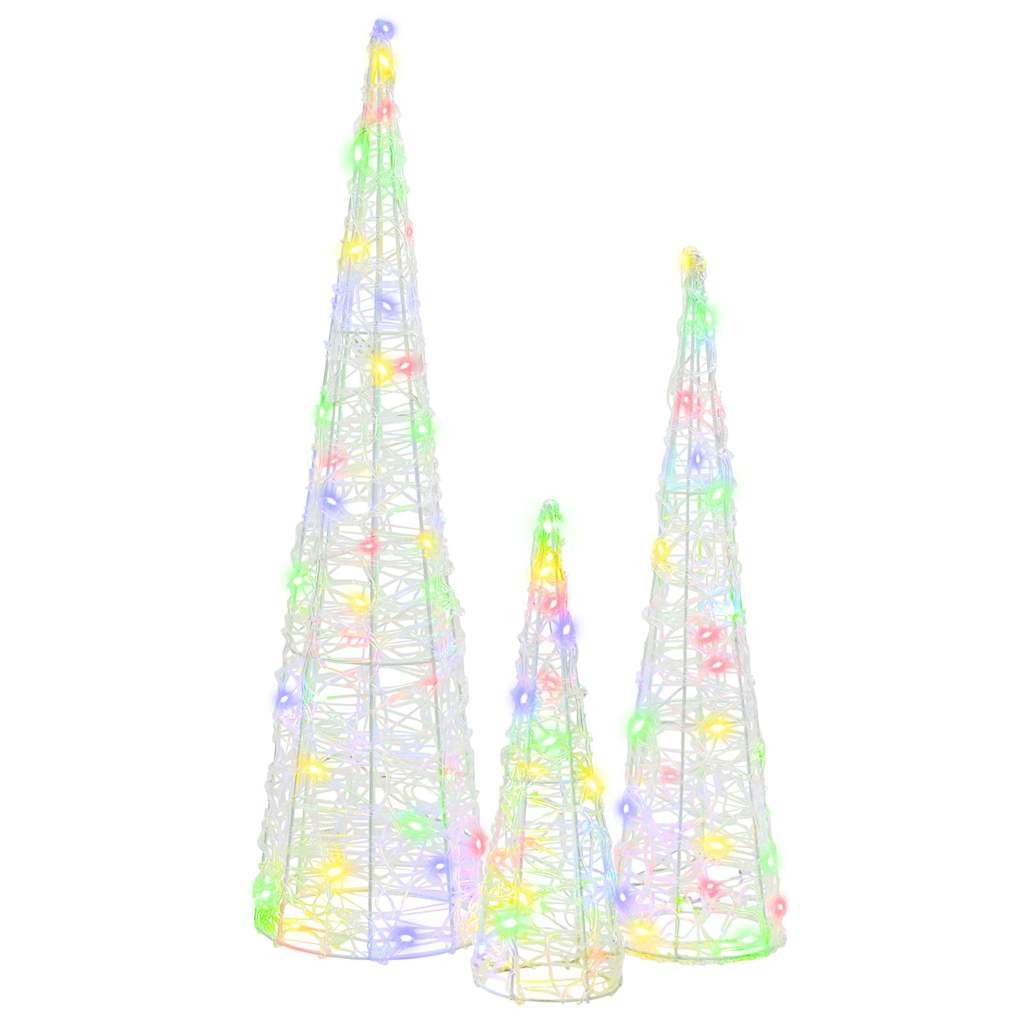Božićno drvce 3 pcs Šareni 20 x 20 x 80 cm Akril