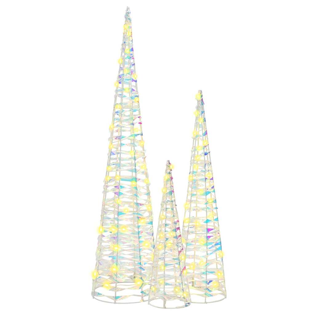Božićno drvce 3 pcs Topla bijela 20 x 20 x 80 cm PET