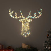 Reindeer vuče saonice Topla bijela 68 x 36.5 x 62.5 cm PET