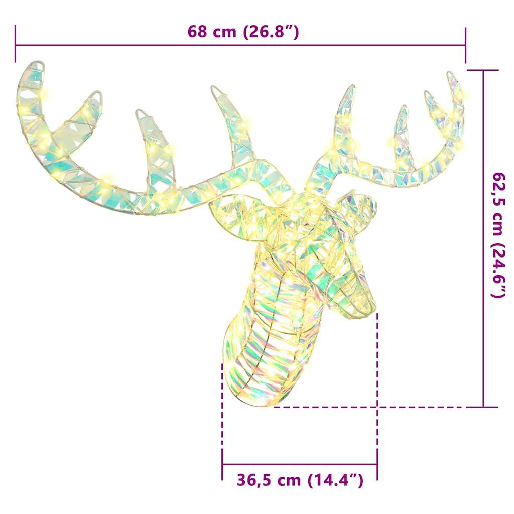 Reindeer vuče saonice Topla bijela 68 x 36.5 x 62.5 cm PET