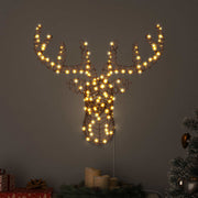 Reindeer vuče saonice Topla bijela 68 x 36,5 x 62,5 cm Ratan