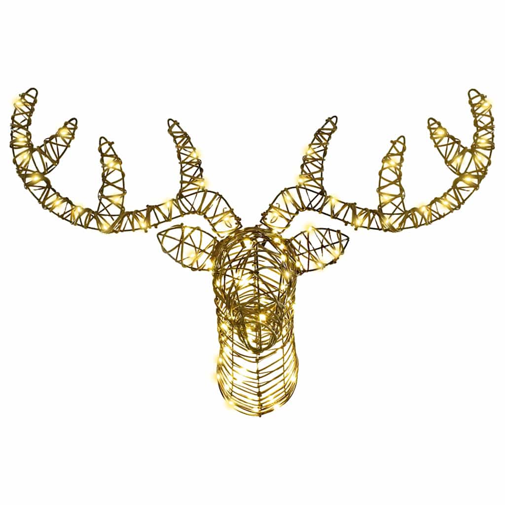 Reindeer vuče saonice Topla bijela 68 x 36,5 x 62,5 cm Ratan
