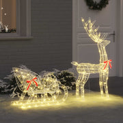 Reindeer vuče saonice Topla bijela 70 x 26 x 130 cm Akril