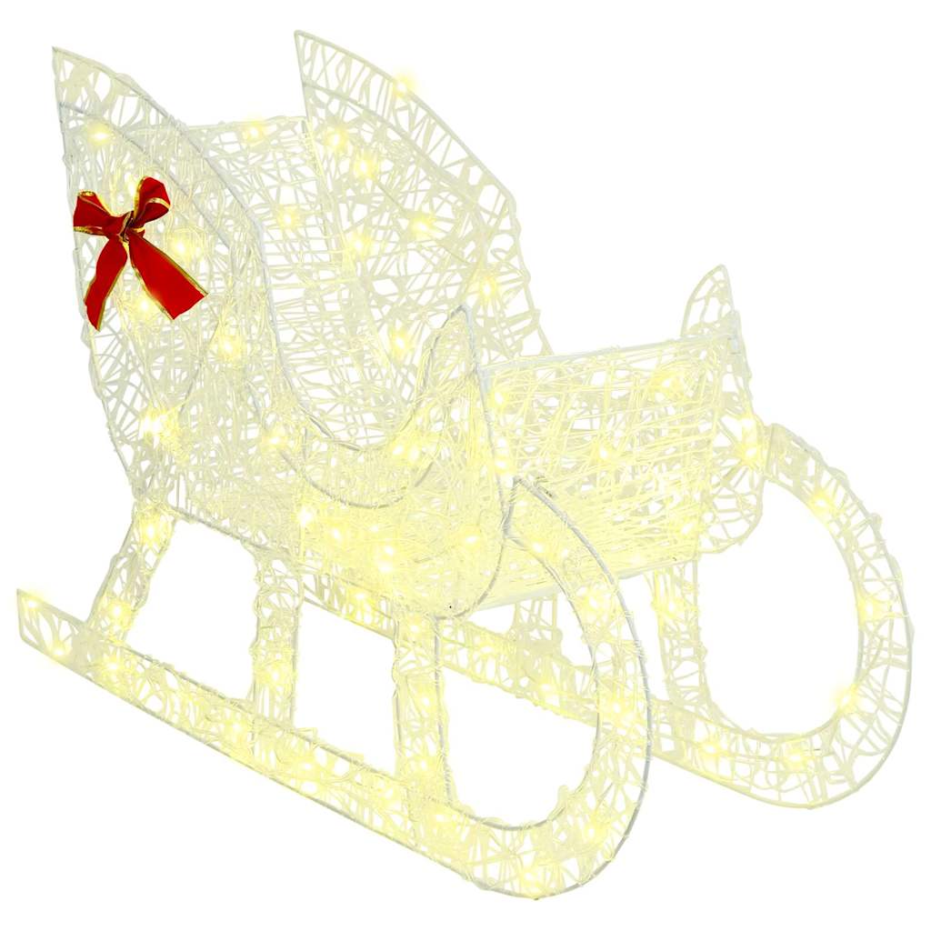 Reindeer vuče saonice Topla bijela 70 x 26 x 130 cm Akril