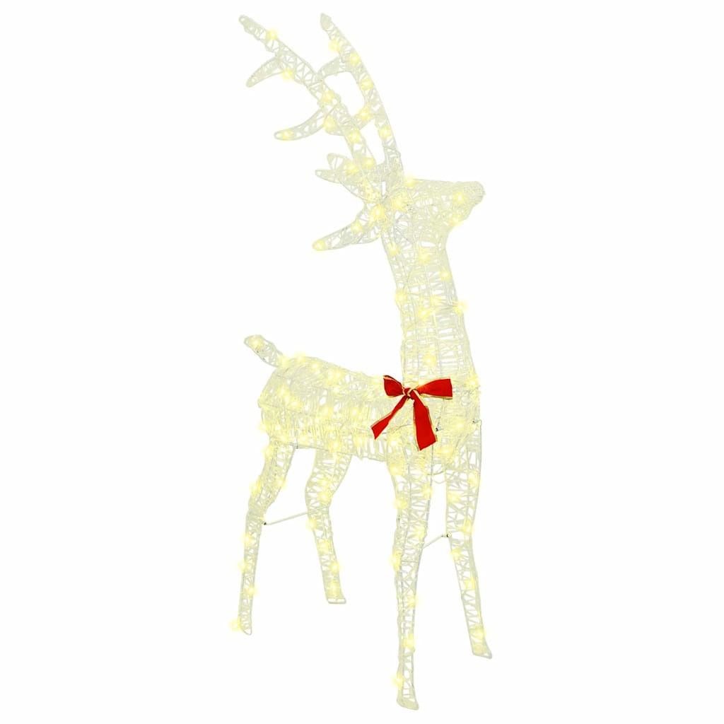 Reindeer vuče saonice Topla bijela 70 x 26 x 130 cm Akril