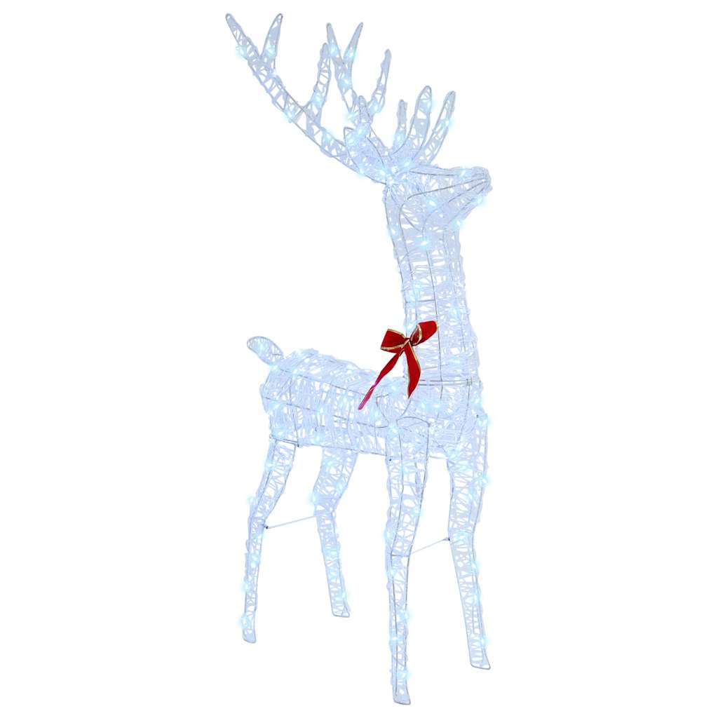 Reindeer vuče saonice Hladna bijela 70 x 26 x 130 cm Akril
